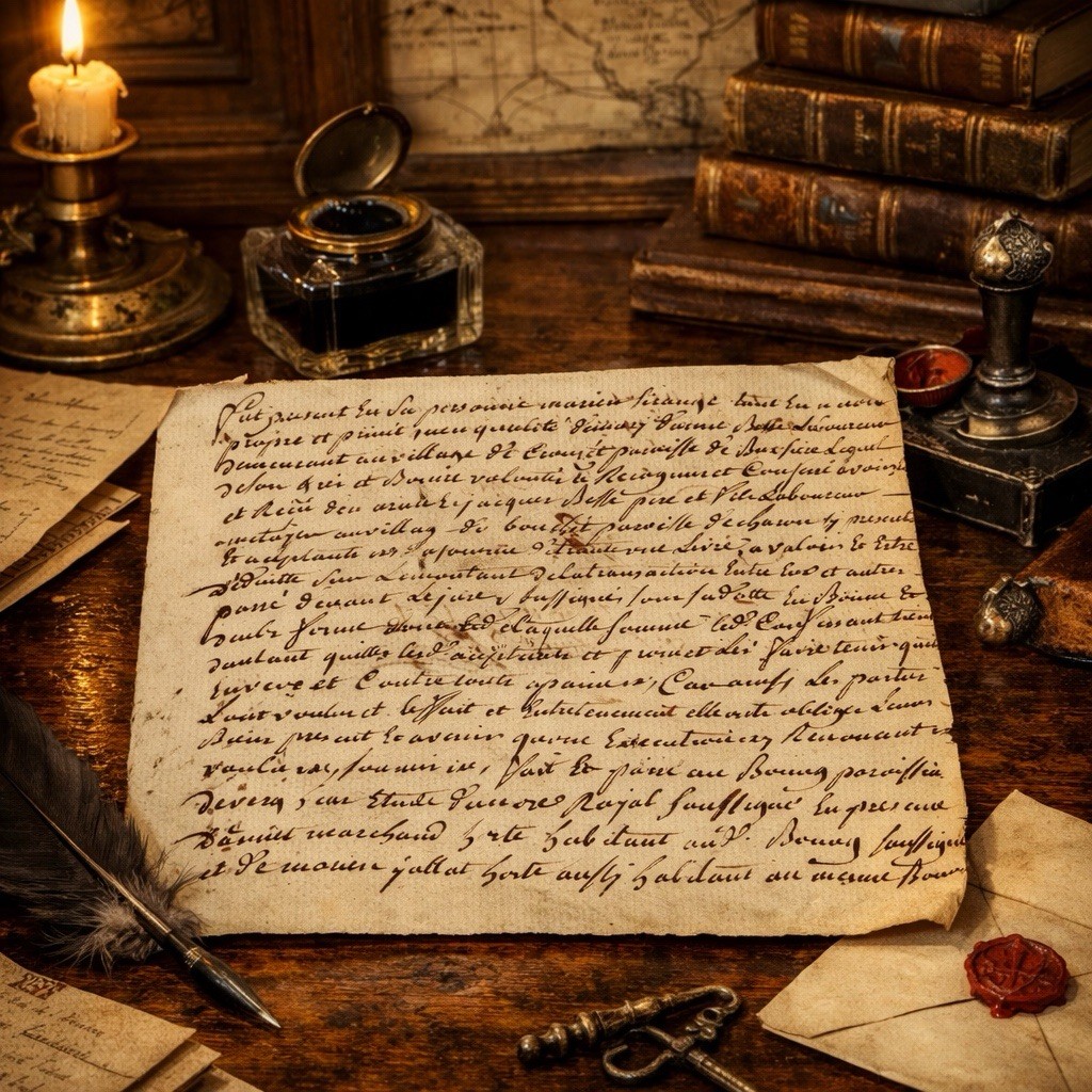 1771 French Manuscript Legal Document w/ Royal Stamp Brians France