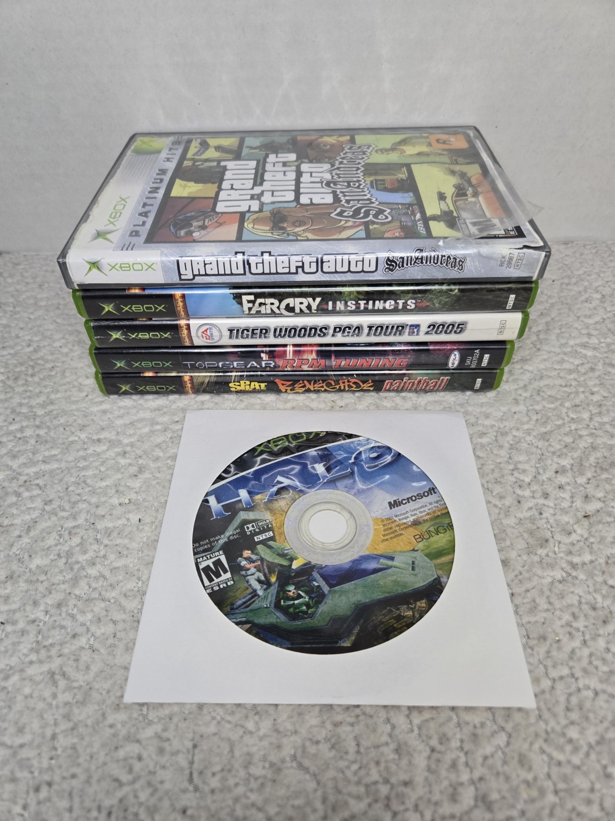 Mixed Lot Of 6 Xbox Games - GTA, Halo, Sports, Racing & More FOR PARTS OR REPAIR