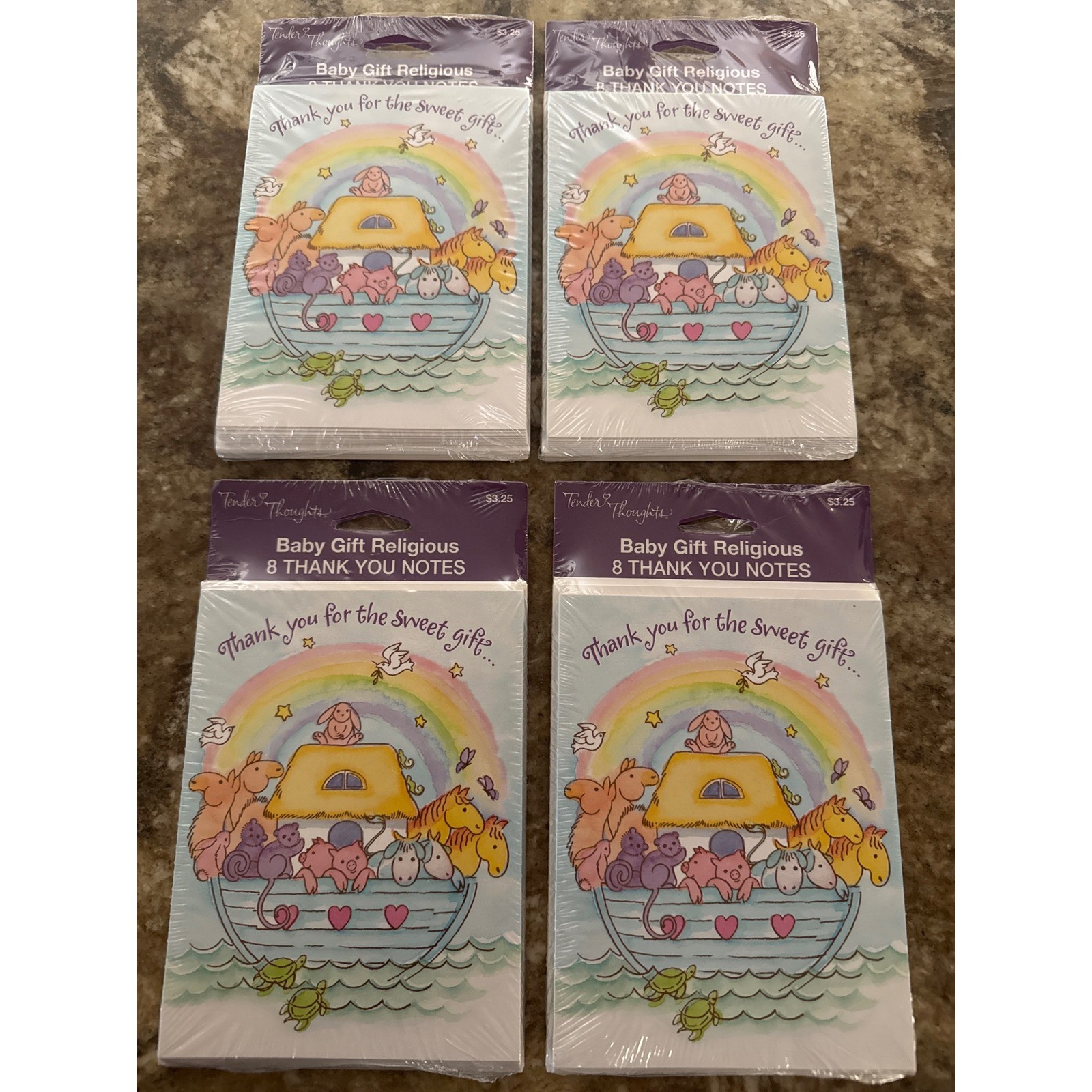 Tender Thoughts Religious Baby Thank You Notes Noahs Ark 32 Count TECT8034B