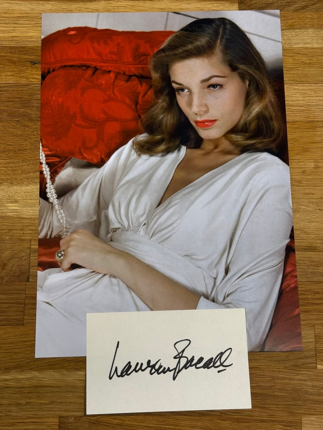 Lauren Bacall Hollywood icon and film legend, genuine Autograph