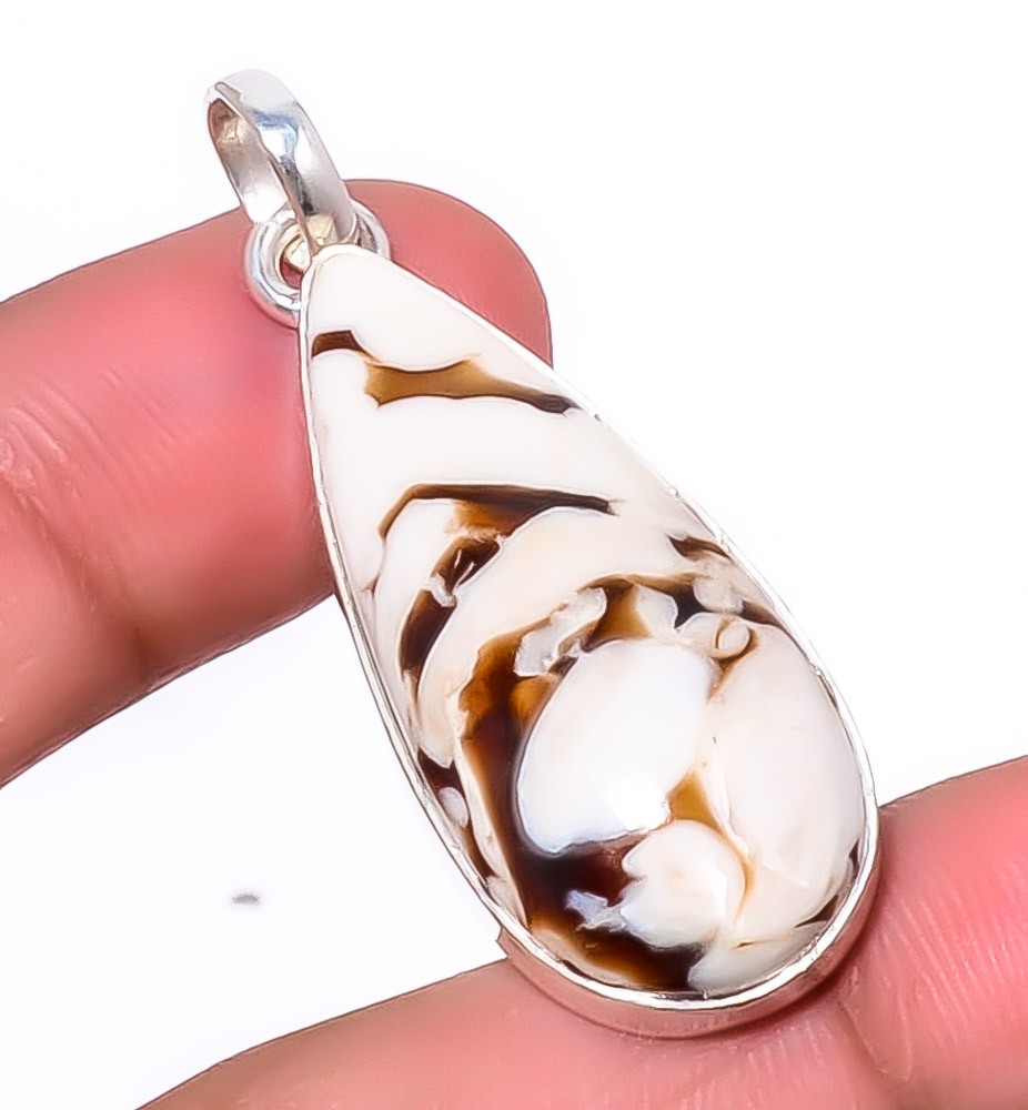 Petrified Peanut Wood Jasper 925 Sterling Silver Pendant 1.76" P6091-11