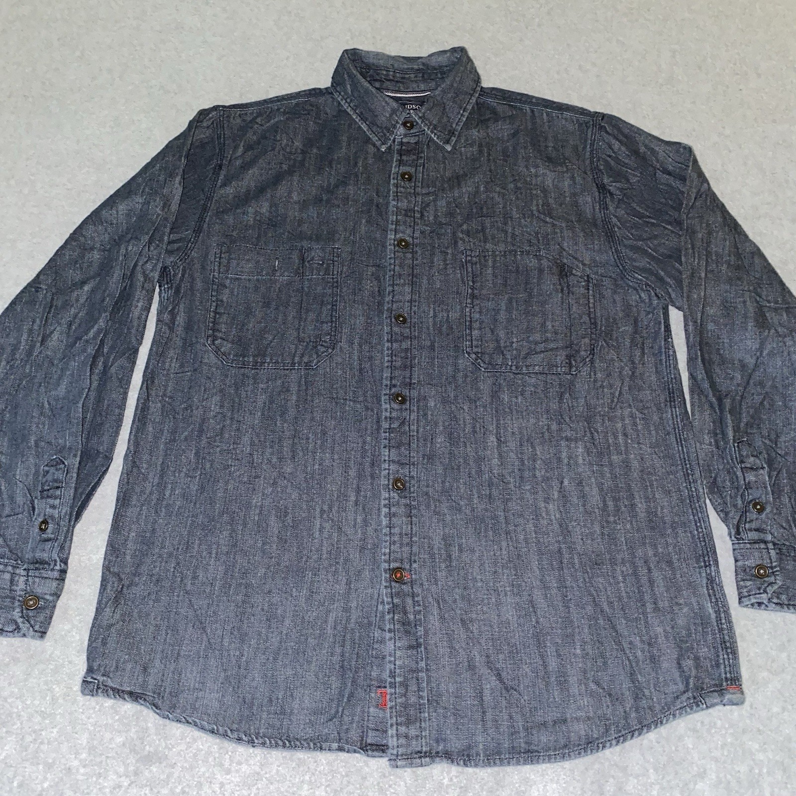 Hudson North Chambray Button Up Shirt Men’s S Blue Long Sleeve Casual Workwear
