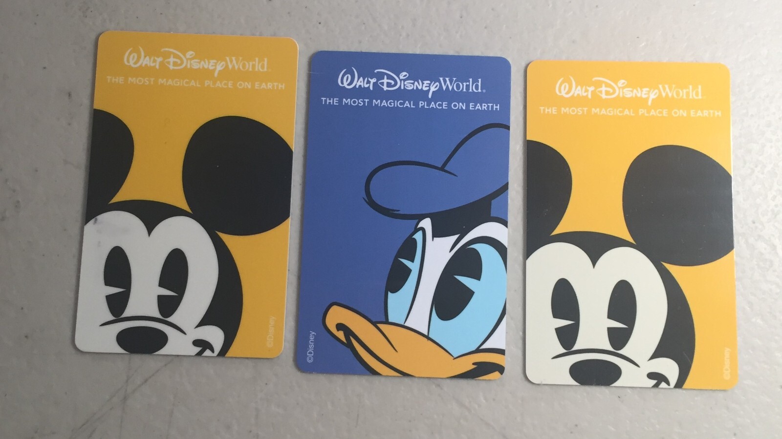 Walt Disney World tickets Mickey Mouse Donald set of 3, used