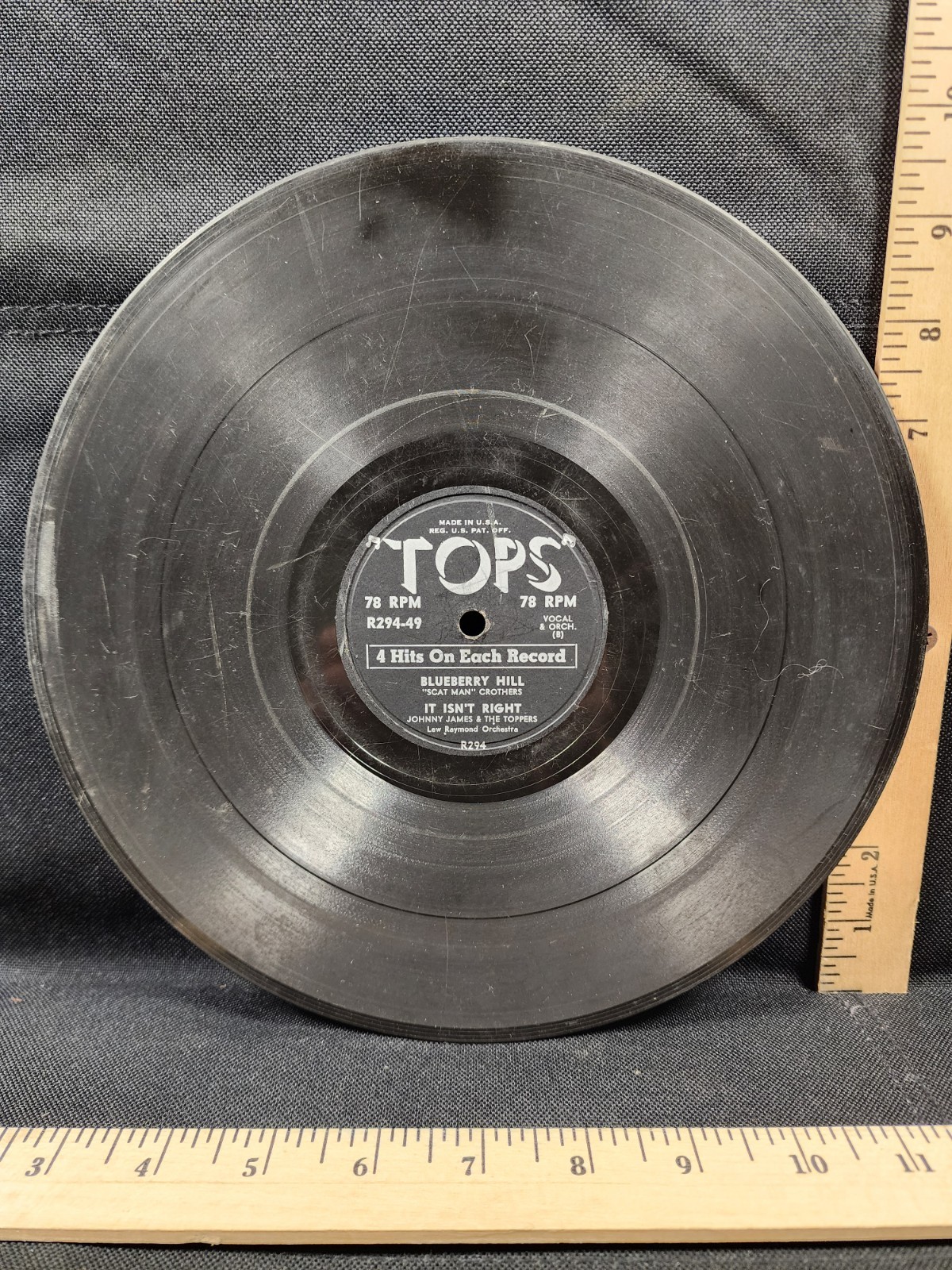 Antique 78 Record Shellac Tops 4 Song Scatman Crothers Johnny James Dave Burgess