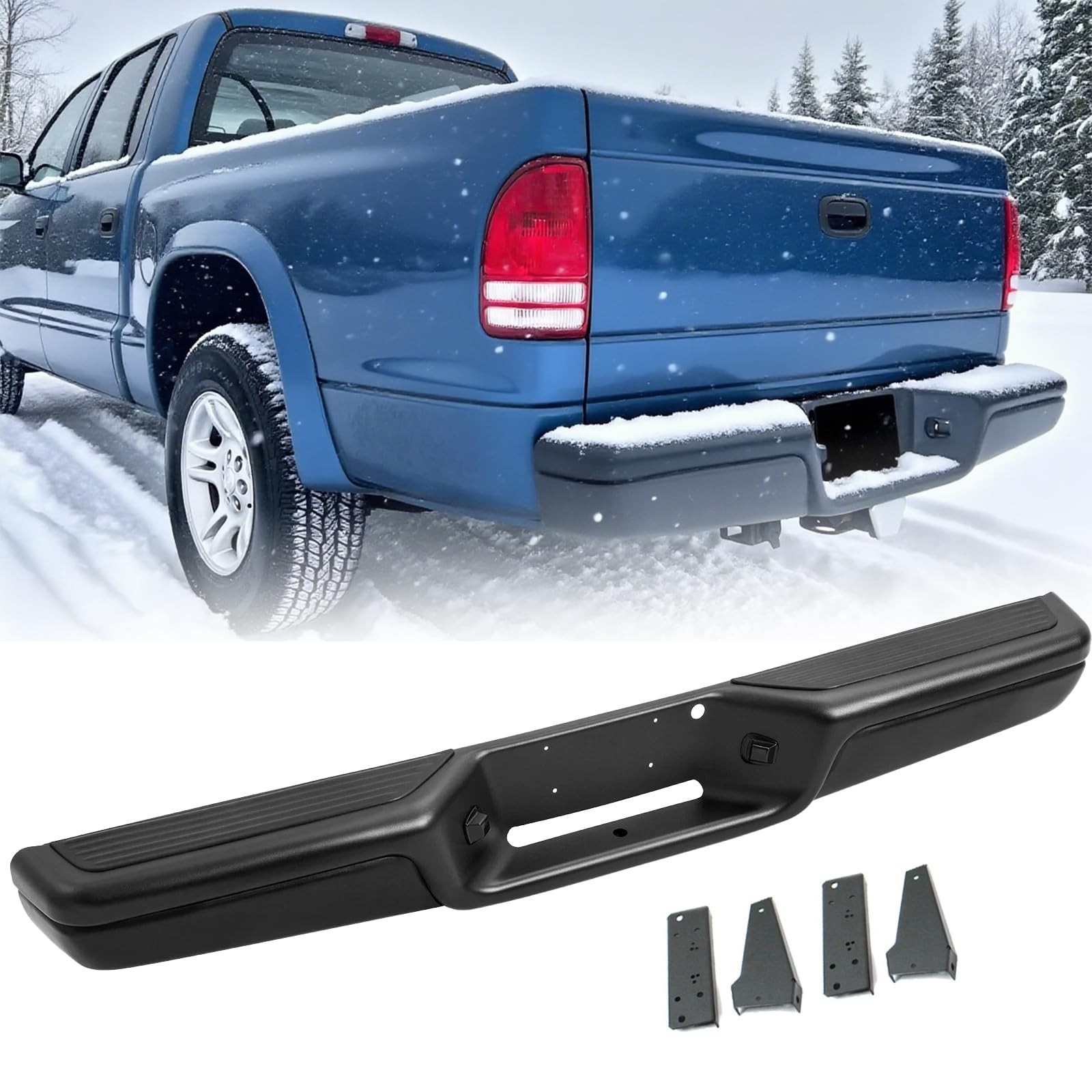 Rear Steel Step Bumper Assembly for 1997-2004 Dodge Dakota Model Step Bumper