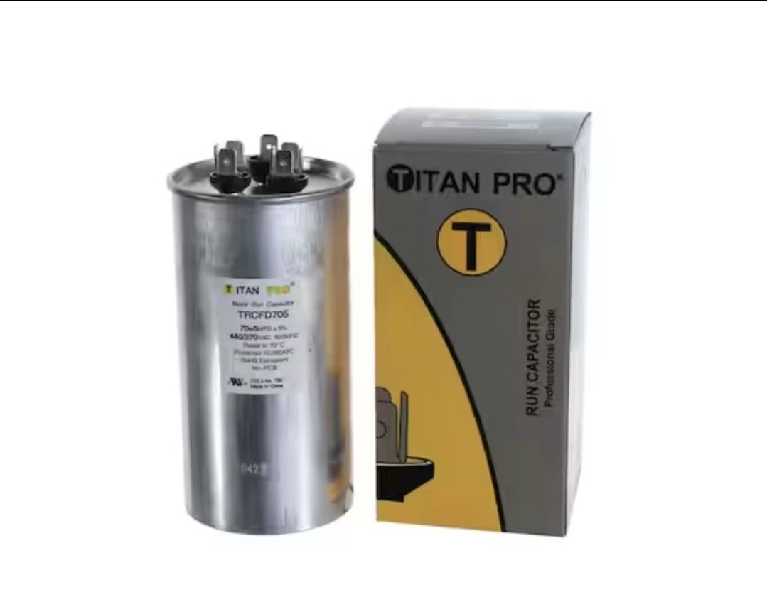 Packard TITAN PRO 70 Plus 5 MFD 440/370V Dual Voltage Round Run Capacitor