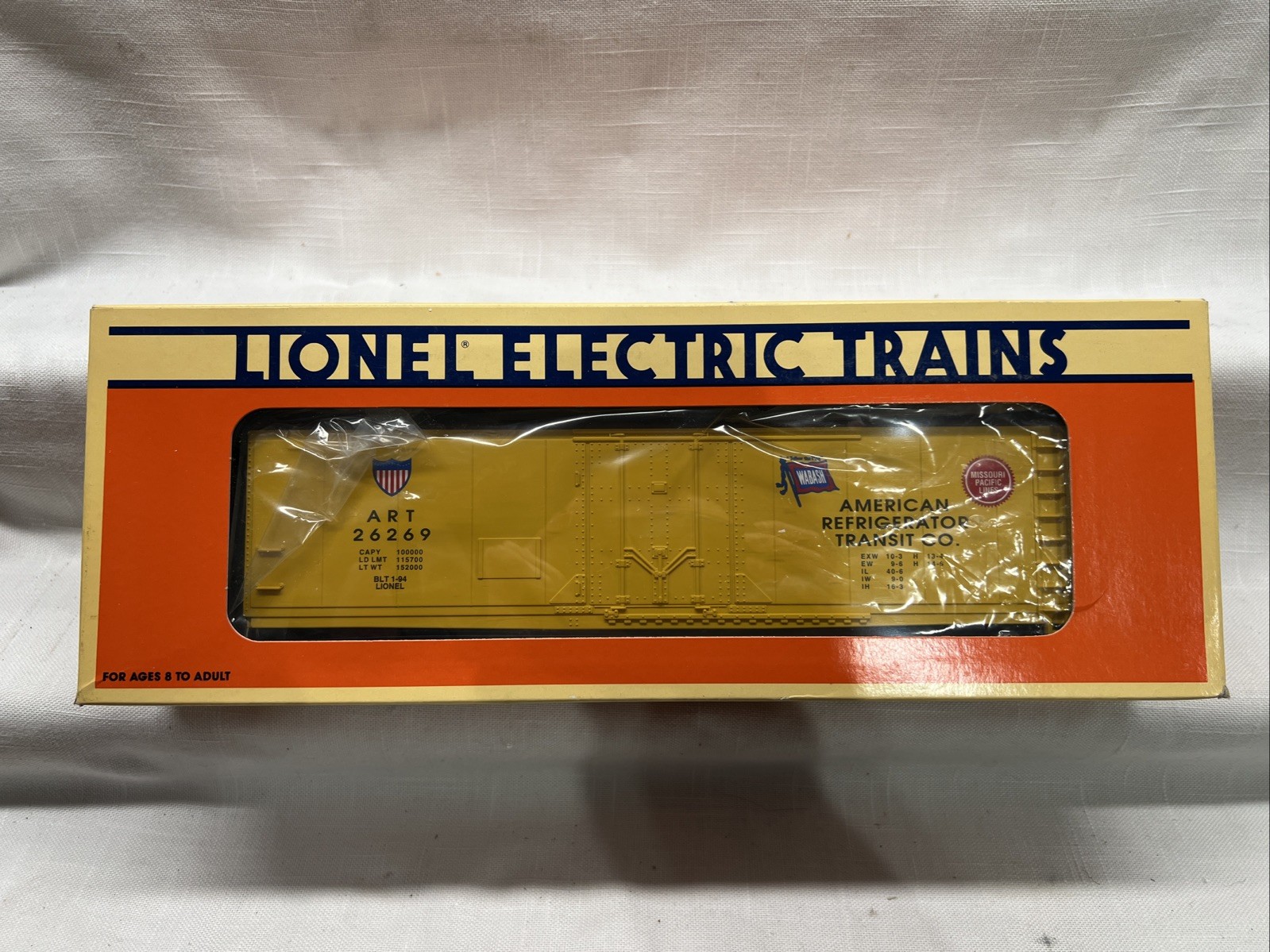 Lionel 6-17304 Wabash / Missouri Pacific Lines Reefer USA Made O Gauge LN