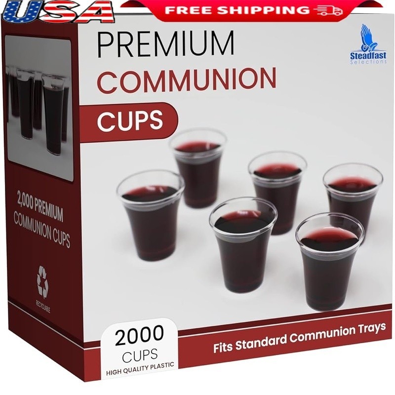 Bulk 2000 Premium Plastic Communion Cups Church Services Worship Supplies New
