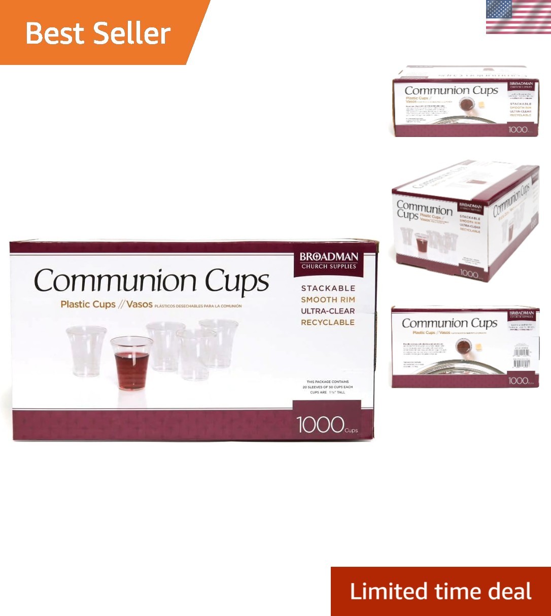 1000 Clear Disposable & Recyclable Communion Cups - Modern & Scratch Resistant