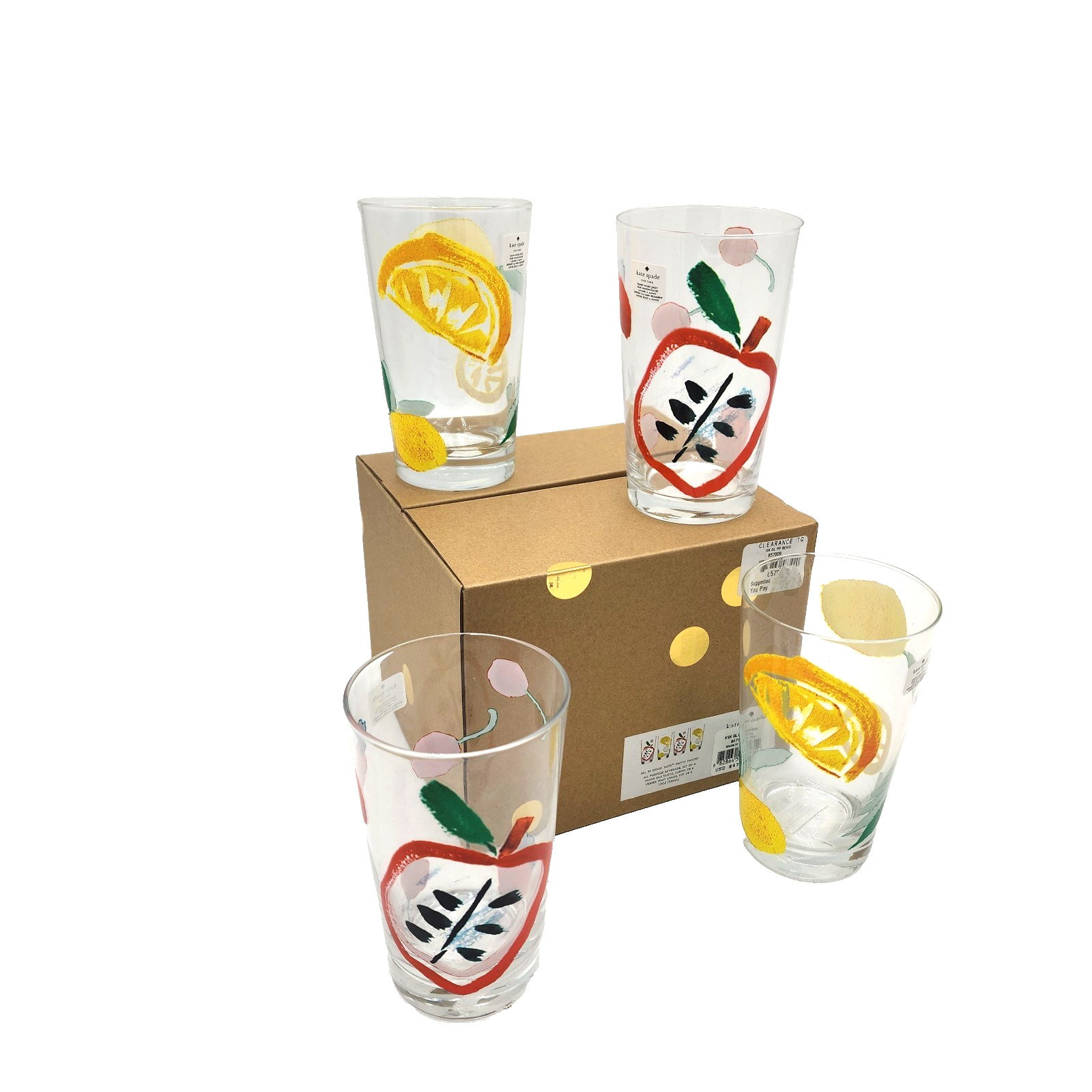 Kate Spade LENOX ALL IN GOOD TASTE - Set of 4 in Box- 0806B NEW  12 oz - 5 1/4"