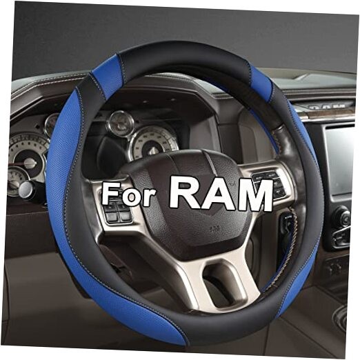  Customized Auto Car Steering Wheel Cover for Dodge RAM 1500 2500 3500, 15.5 
