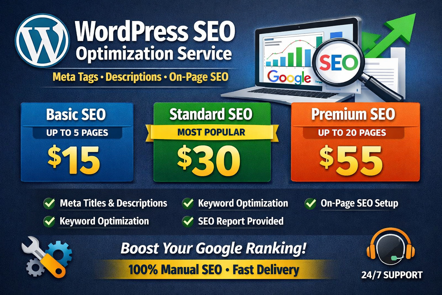 WordPress SEO Optimization Service | Meta Tags, Descriptions & On-Page SEO