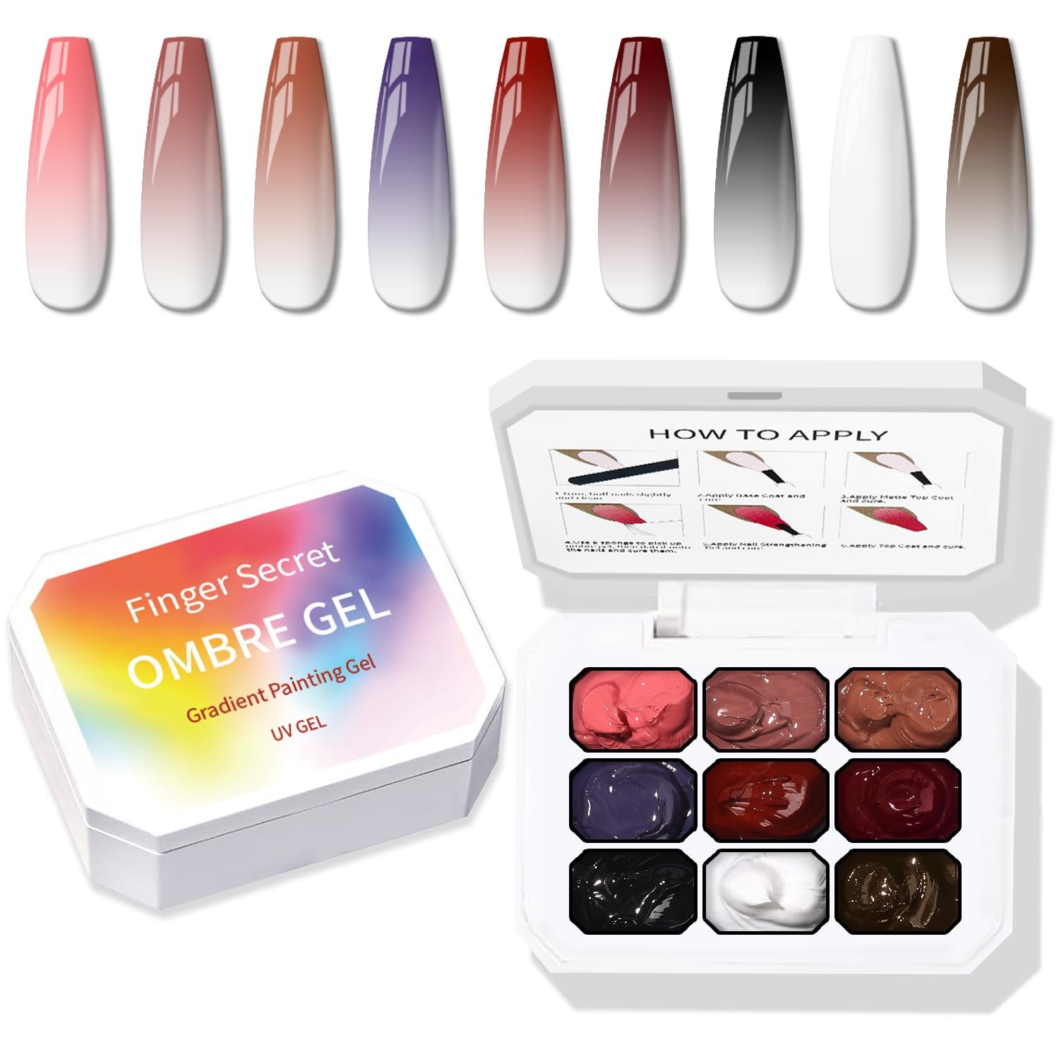 Sponge Pat Paint Nail Gel, Ombre Nails Gradient Gel Nail Blush Blooming Aura Nai