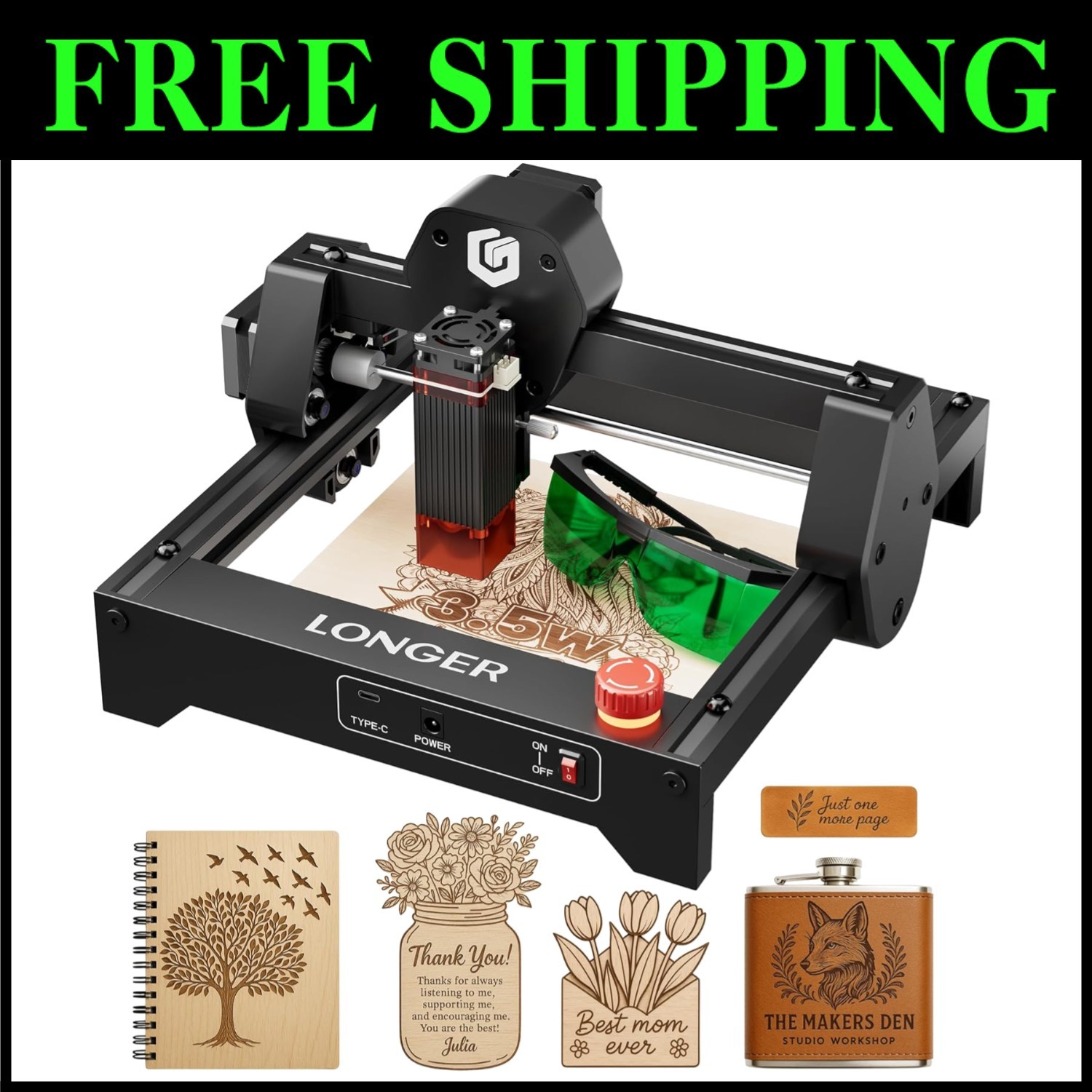 Portable Mini Laser Engraver - 130x140mm Working Area