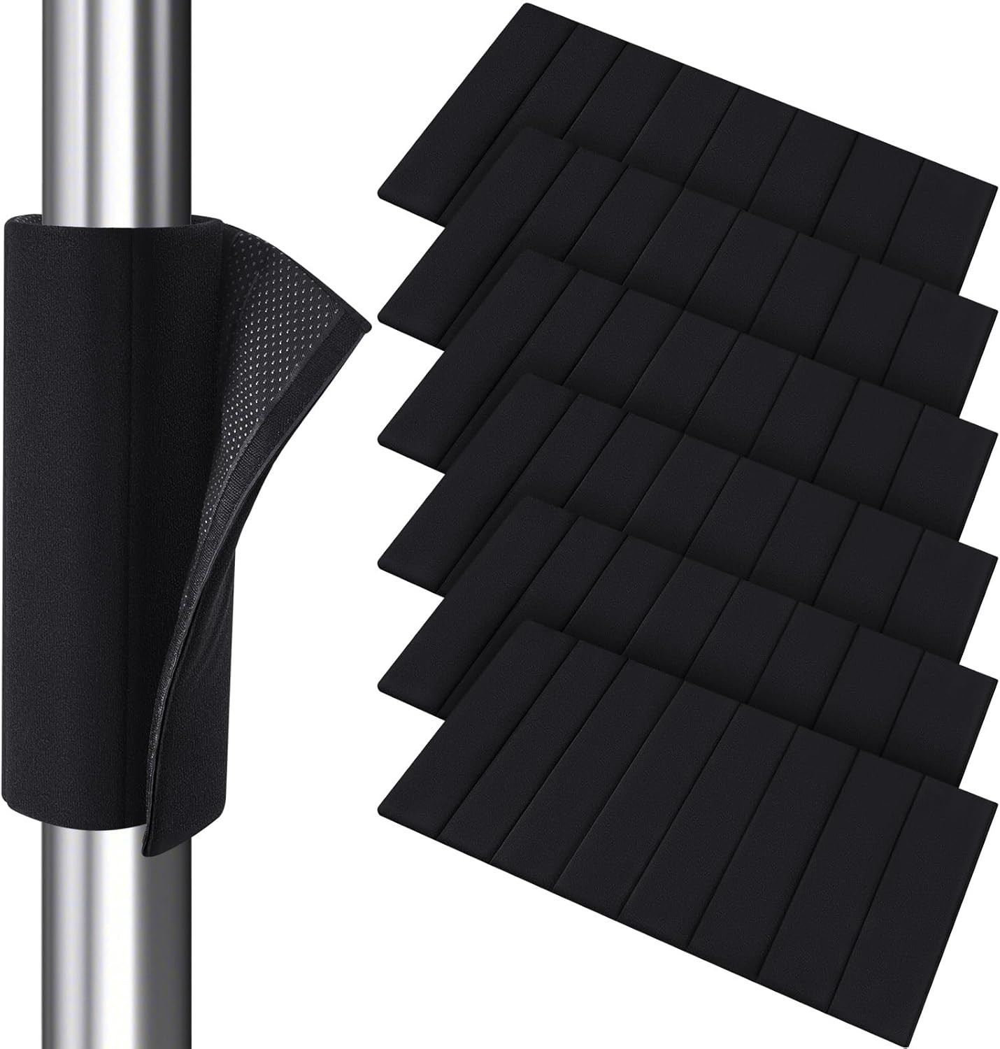 6 Pcs Garage Pole Padding with anti Slip Fabric 12 X 24 Inch Black Basement Pole