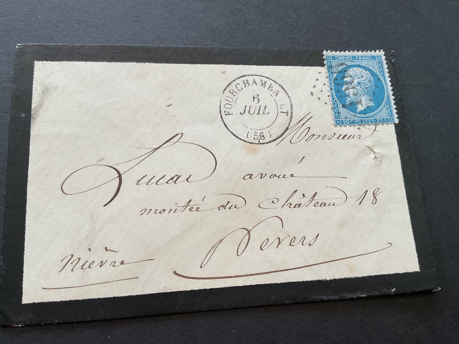 France 1856 stamp cover  B3285