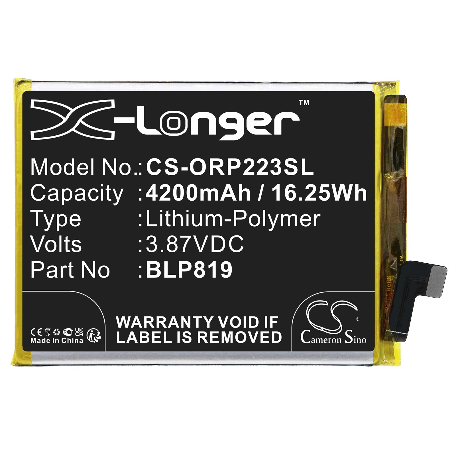 BATTERIE 4200mAh Type BLP819 For OPPO A95 5G 2021, CPH2211 CPH2235 F19 Pro+ 5G