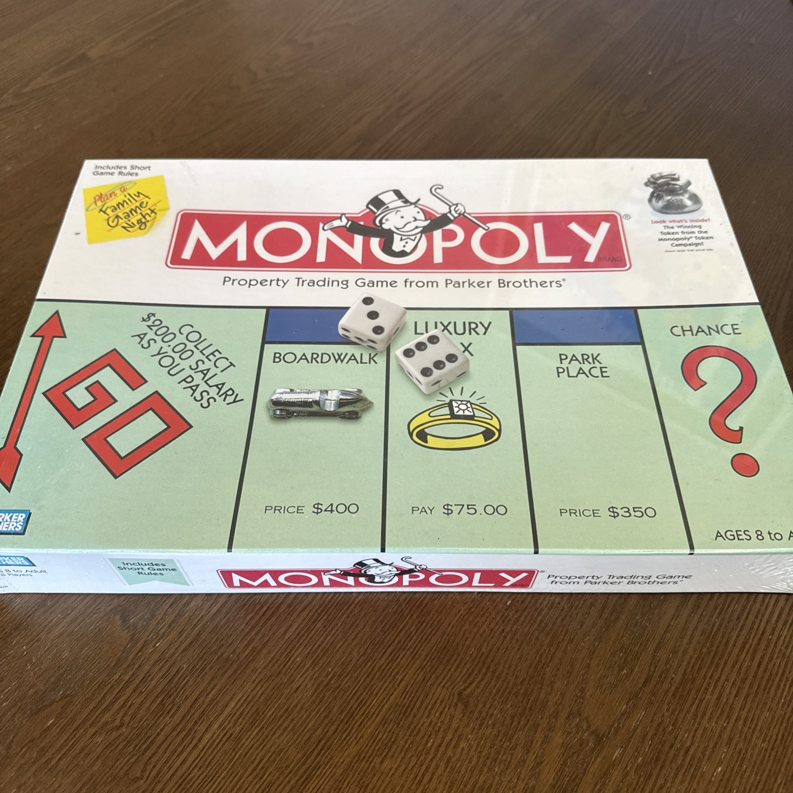 MONOPOLY Board Game Original Money Bag Winning Token Short Game Rules 1999 NEW 