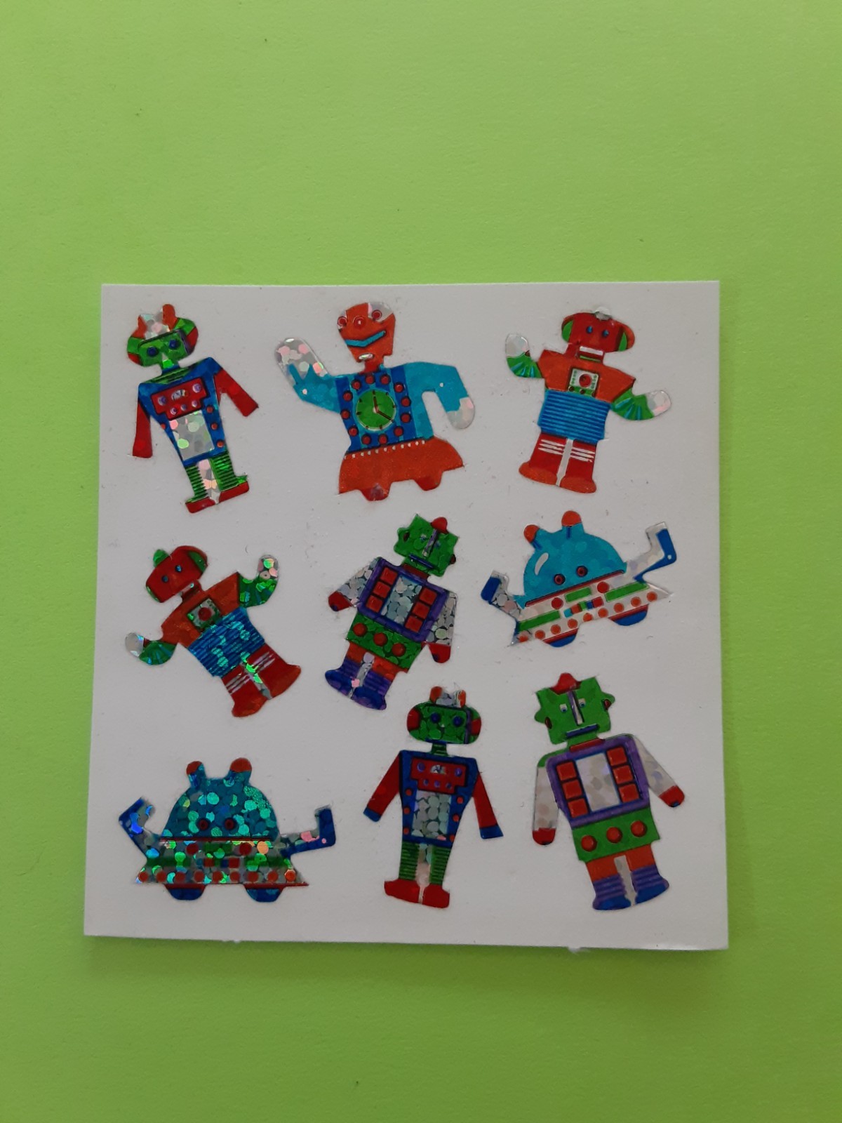 vintage Amscan? prism robots sticker module