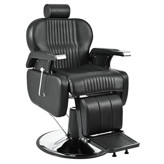  Heavy Duty Reclining Barber Chair, All Purpose Hydraulic Recline Styling 360° 