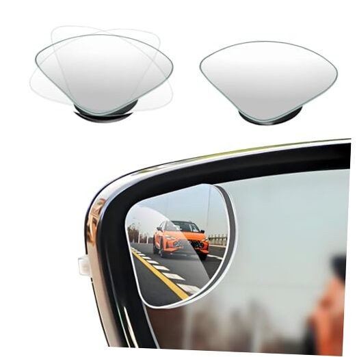 2 PCS Car Blind Spot Mirror 360 Degree Rotating HD Glass Wide Angle Fan-Shaped