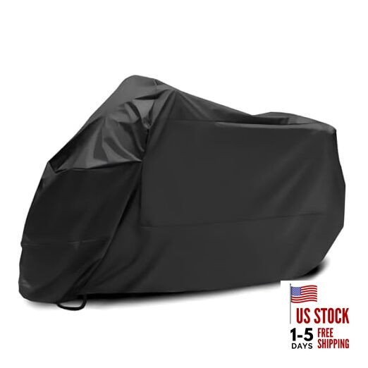 Motorcycle Cover, Waterproof Sun Outdoor Motorbike Full Cover with Storage 