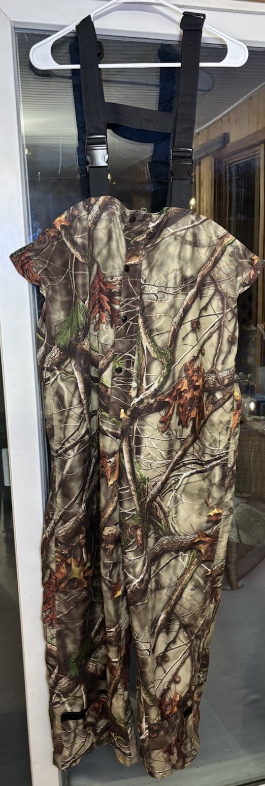 Huntworth Men’s XL Lightweight Camo Bib Overalls Suspenders Oak Tree EVO Hunting