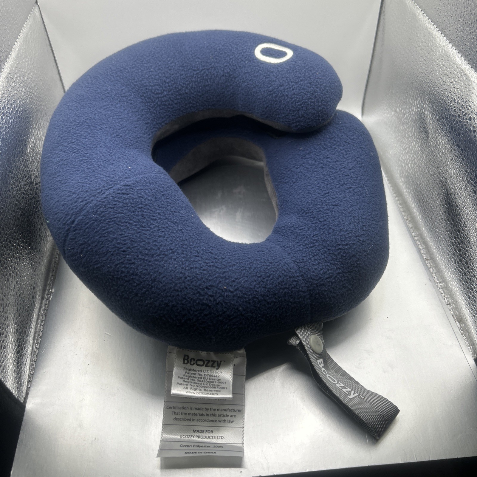 BCOZZY Neck Pillow for Travel Double Support to Head Neck Large  Blue