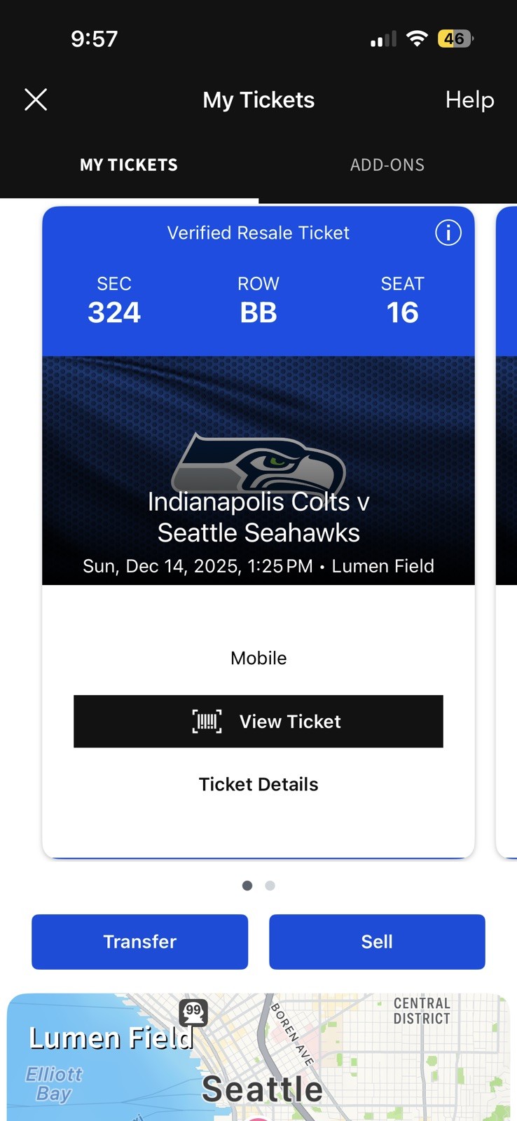 Seattle Seahawks vs Indianapolis Colts – 2 Tickets (Dec 14, 2025)