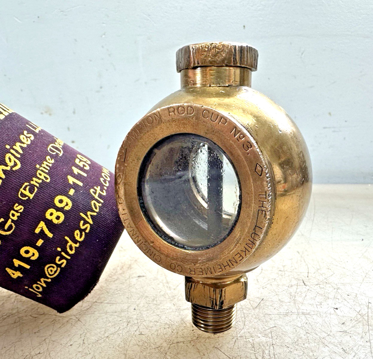 LUNKENHEIMER No. 3 CHAMPION ROD OILER for Old Gas Engine VERY RARE!!