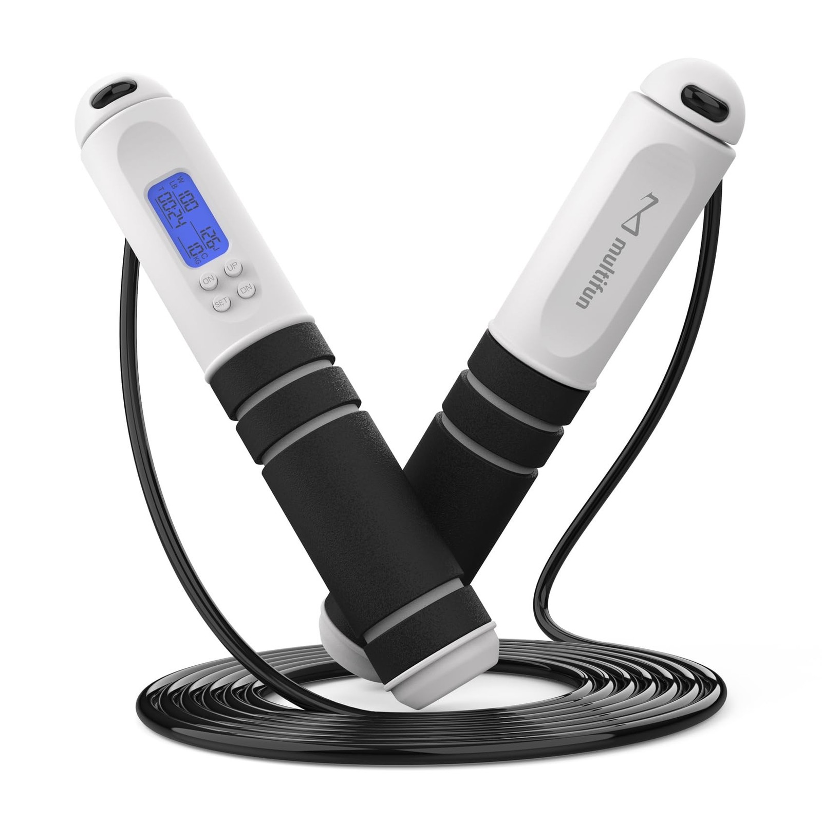 multifun Digital Jump Rope with Smart Counter & Timer - Adjustable Speed Skip...