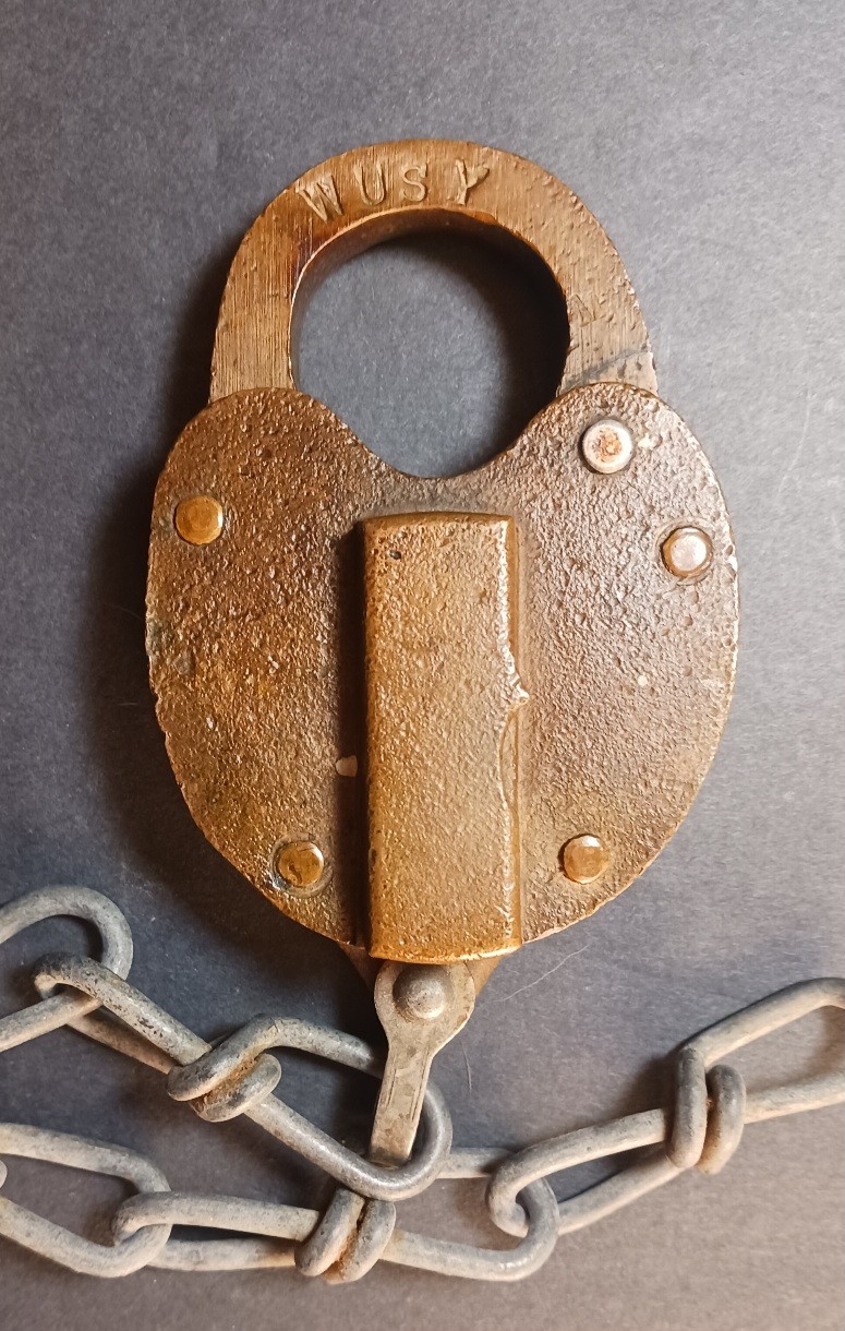 Historic Brass & Iron Padlock from Wichita (Kansas) Union Stock Yards