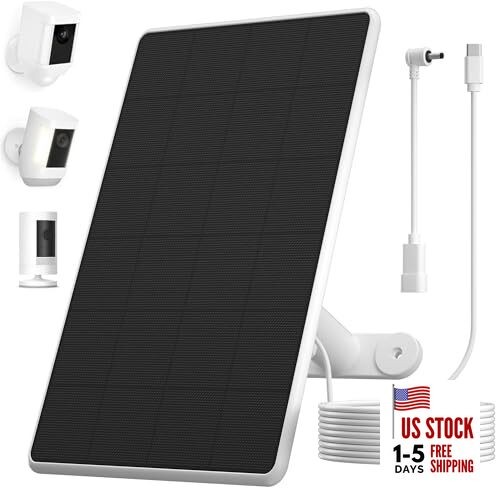 Solar Panel for Ring Camera,6W Solar Charger for Ring Stick Up Cam&All-New 