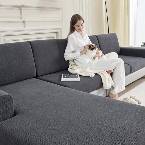 Couch Cushion Covers Sectional Couch 1PC Seat Cover or Back Covers Dark Grey