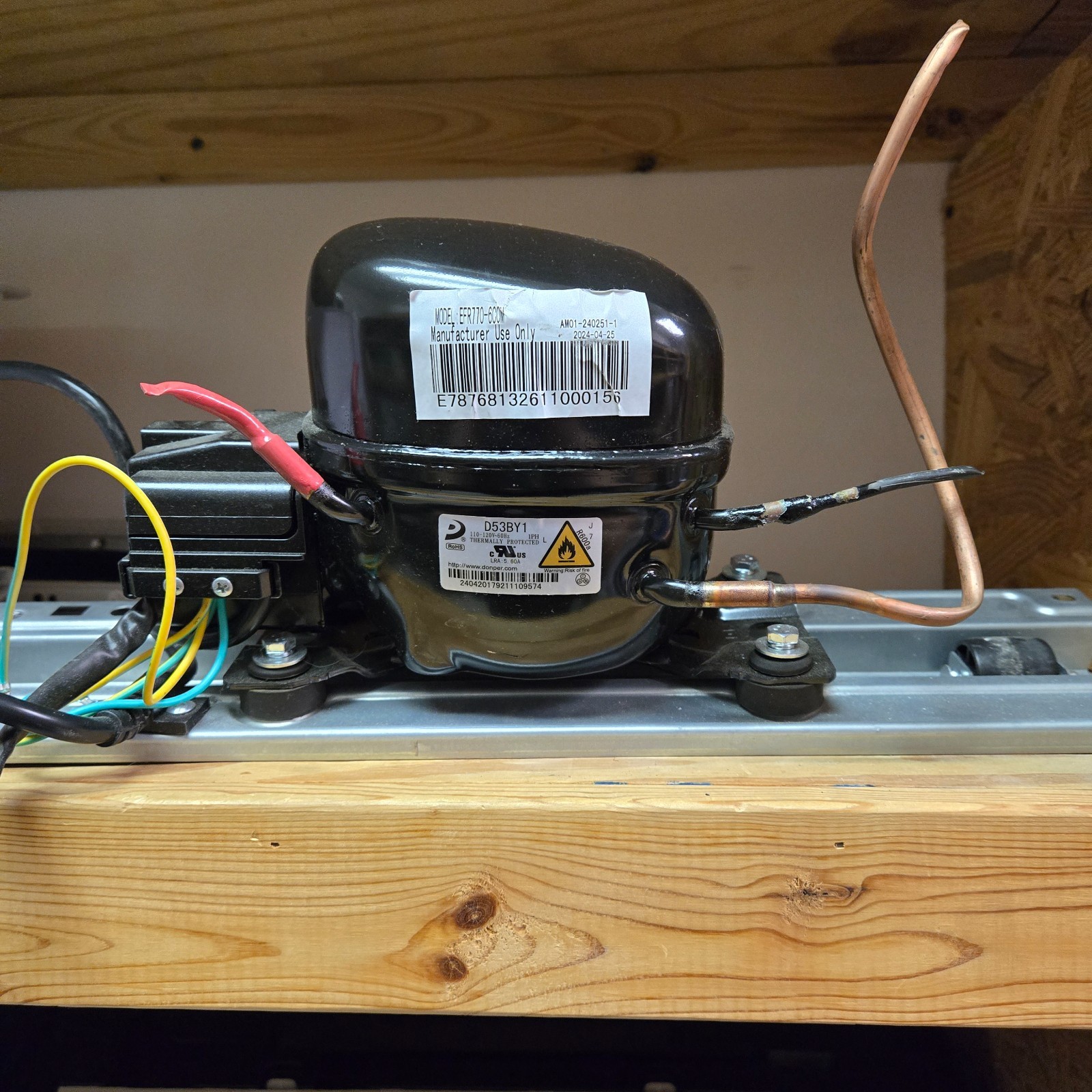 DONPER Refrigeration Compressor D53BY1 R600a LBP 120V 60HZ