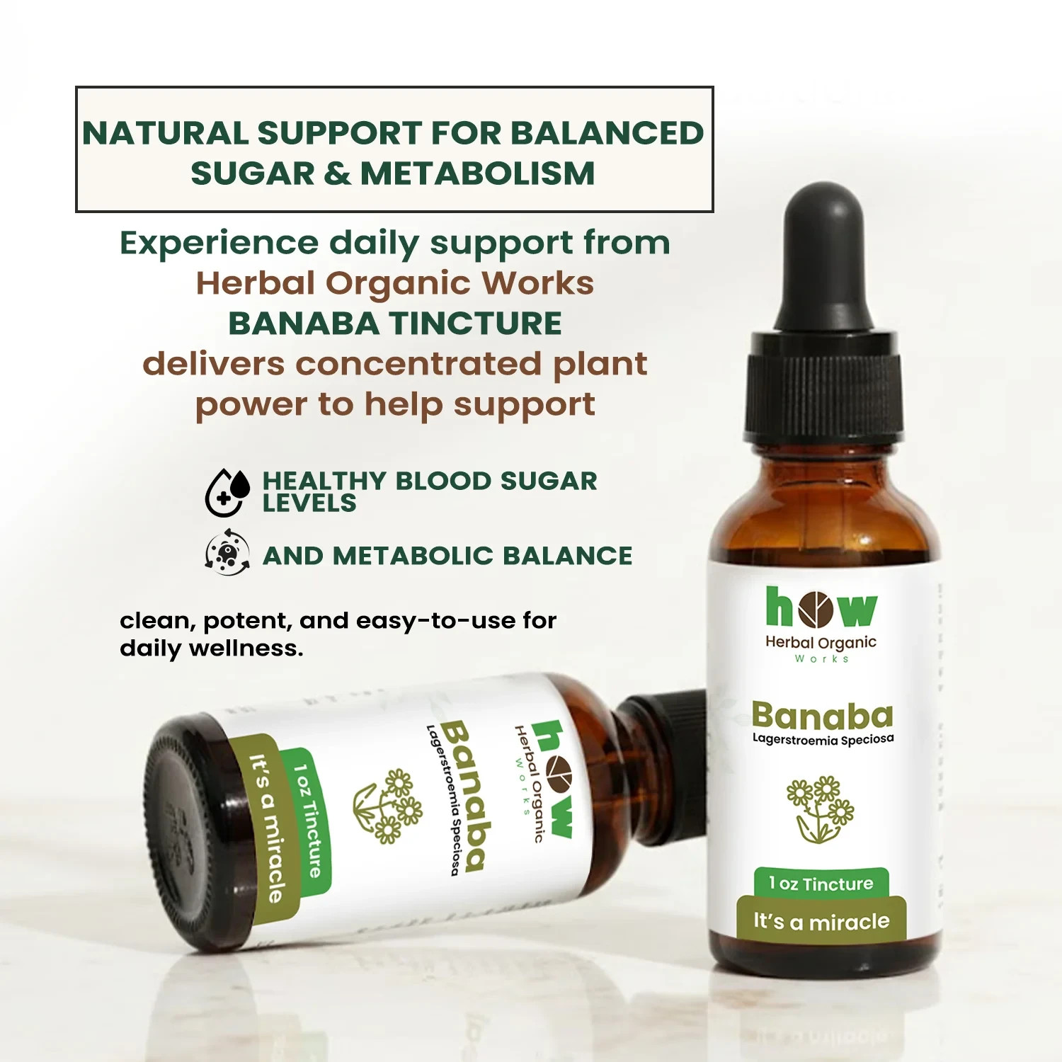 Banaba Leaf Tincture 30ml Liquid Herbal Extract Lagerstroemia Speciosa Natural