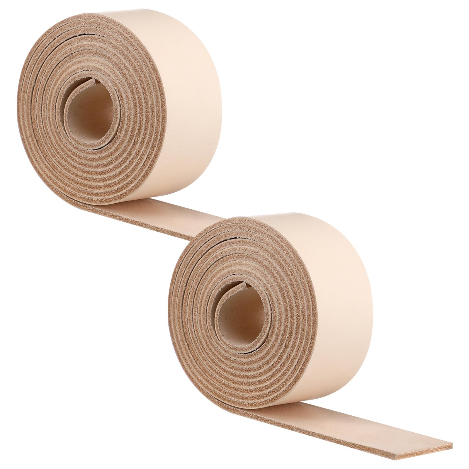 2 Rolls Natural Leather Belt Blank 144 Inch Vegetable Tanned Leather Strips f...