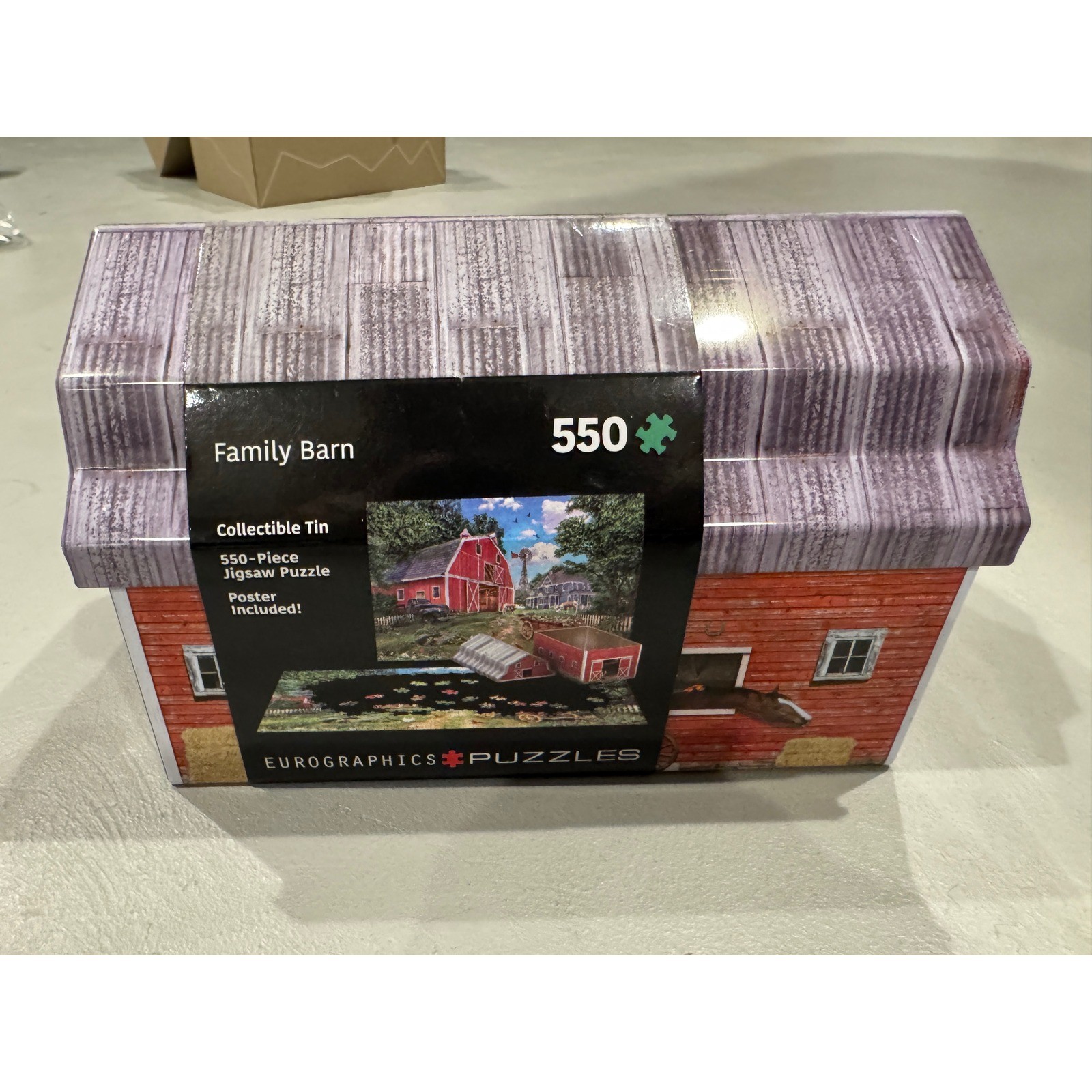 Eurographics Family Barn 550 Piece Jigsaw Puzzle Collectible Tin 8551-5601 NEW