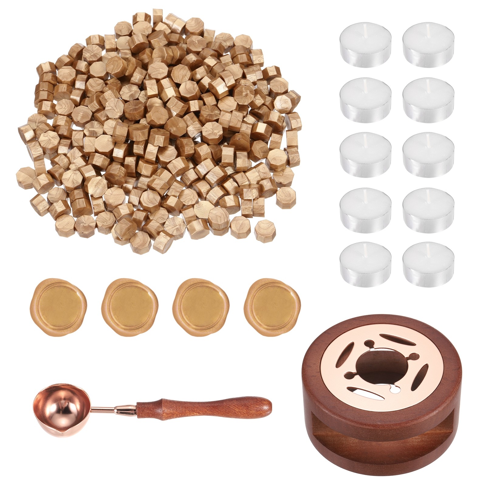 Wax Seal Kit, 300 Wax Beads, Candles, Light Gold