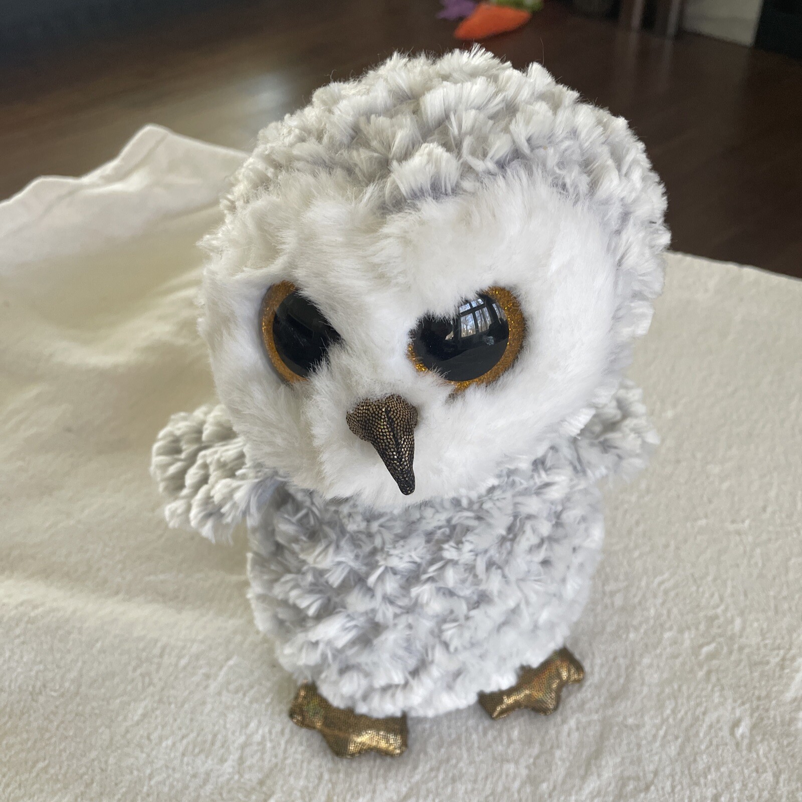 TY Beanie Babies Silk Boos Owlette the Owl Plush Stuffed Animal Toy 10" Gray A36