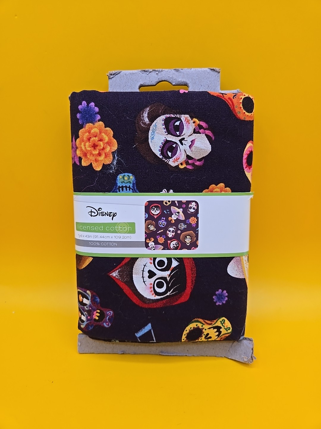 Coco & Friends Head Toss Cotton Fabric - 1 Yard Cute Ghouls Land of Dead Disney