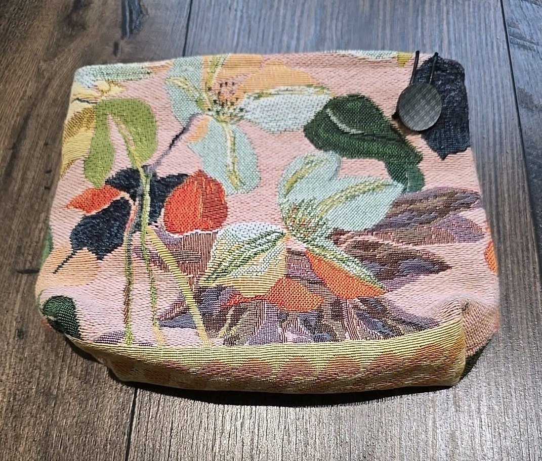 Yves Delorme Decoration Paradis Tote Tapestry Make Up Travel Bag Floral 6 X 9 