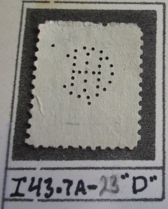 U.S. PERFIN I-43.7A-23  (IHC) "INTERN'L HARVESTER Co. LOCATION  PHILADELPHIA, PA