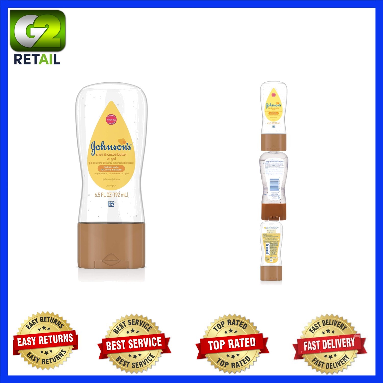 Shea & Cocoa Butter Oil Gel for Gentle Baby Massage - 6.5 fl. oz | Dry Skin Care