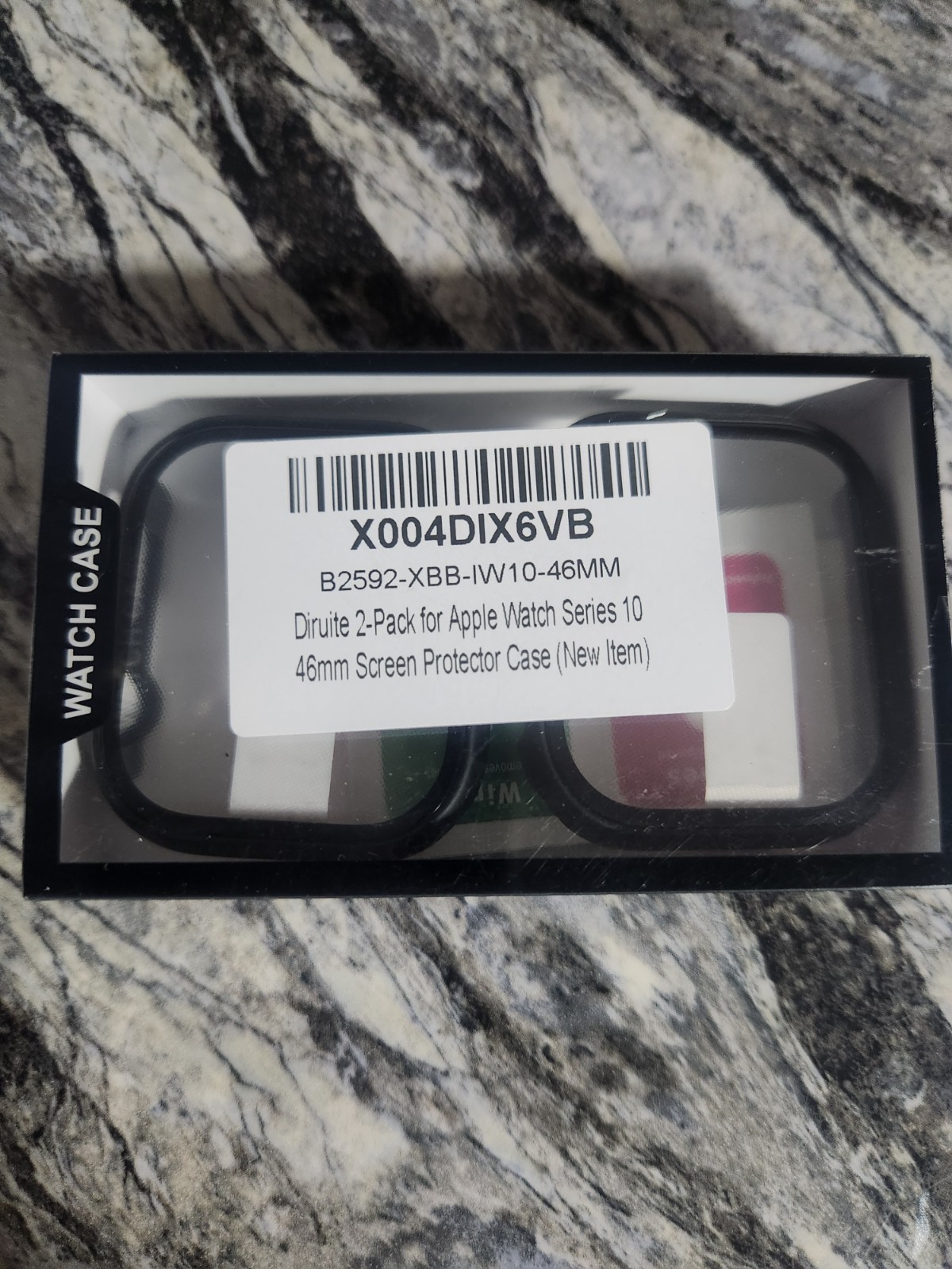 Diruite 2-Pack Screen Protector Case Black for Apple Watch Series 10 46mm