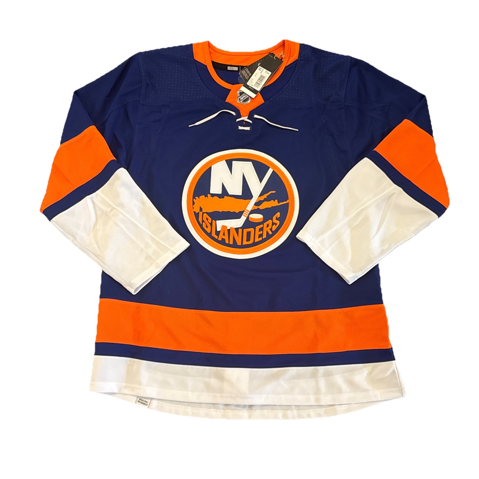 New York Islanders Jersey Large Mens 52 Fight Strap Primegreen Adidas Blue NWT