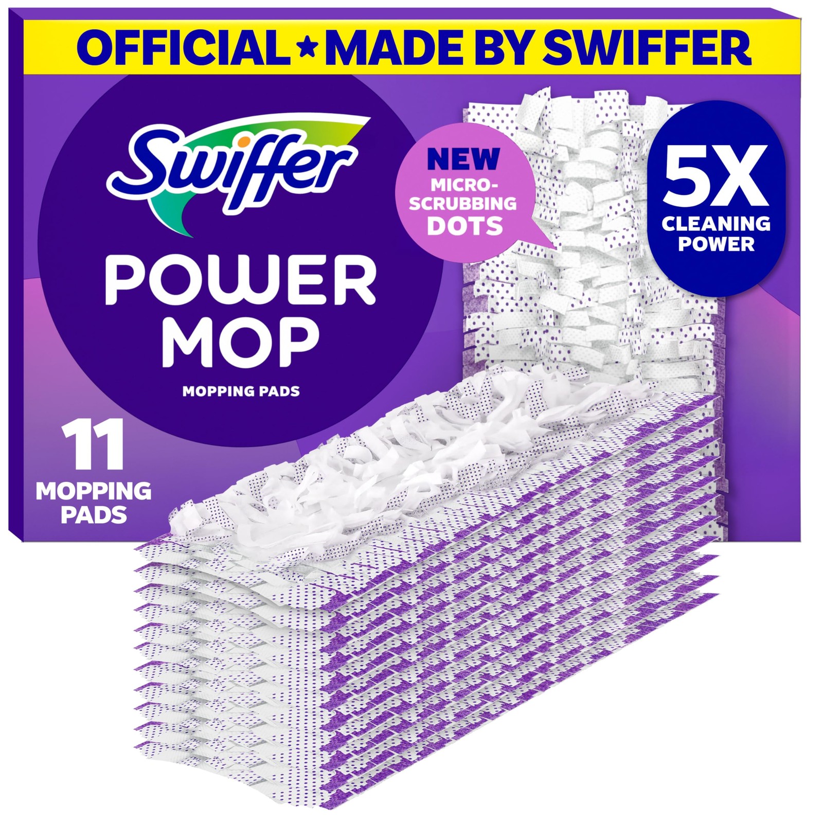 Mopping Pads 11 Count for Floor Cleaning Swiffer PowerMop Multi-Surface Refills