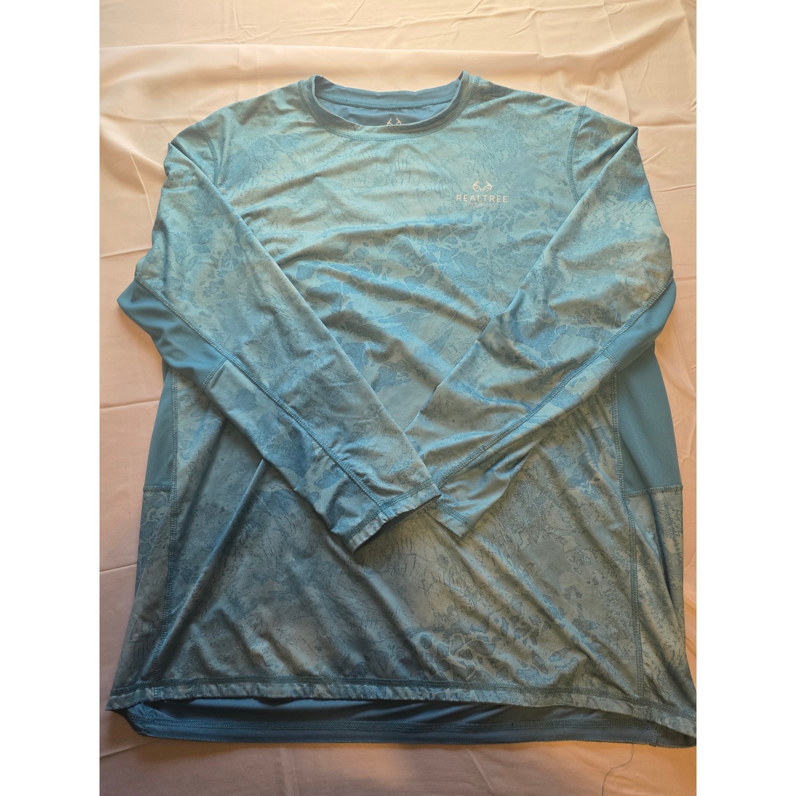 Realtree Fishing Performance Shirt Mens 2XL Long Sleeve Camo Blue