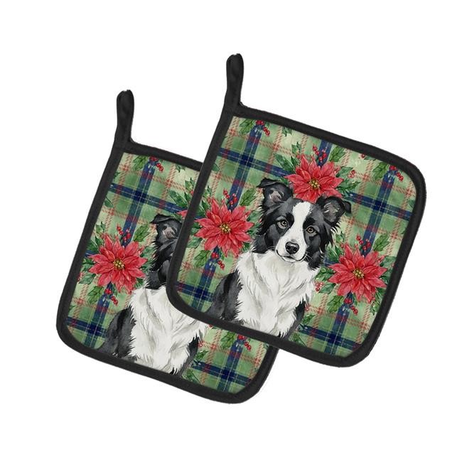 Carolines Treasures WDK8523PTHD Unisex Adult Border Collie Christmas Poinsett...