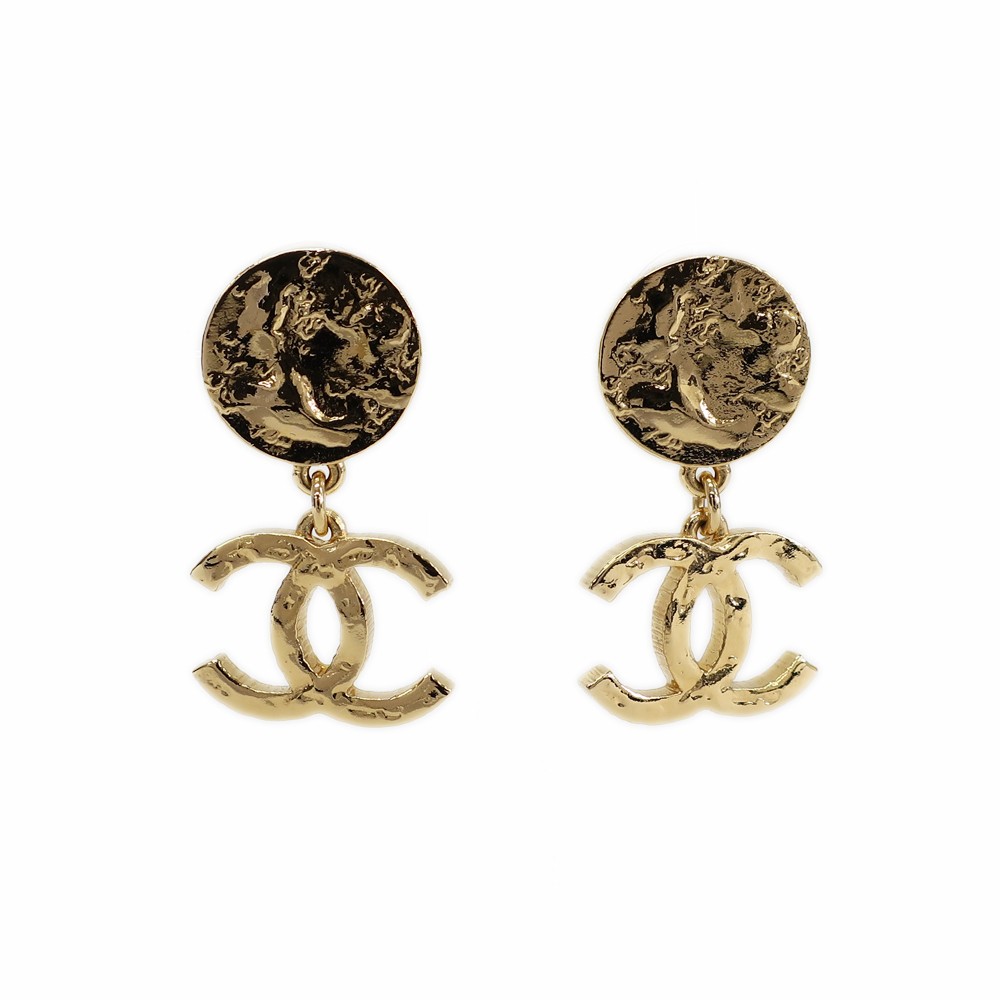 CHANEL Earrings Coco Mark Gold Coco Mark Pair Accessories Fashion Ladies Small